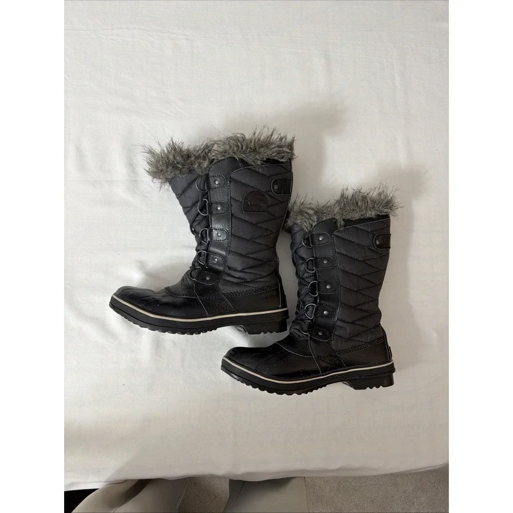Sorel Women's TOFINO II Waterproof Boots Black US‎ Size 8 Fluffy Clean Shoes Fit